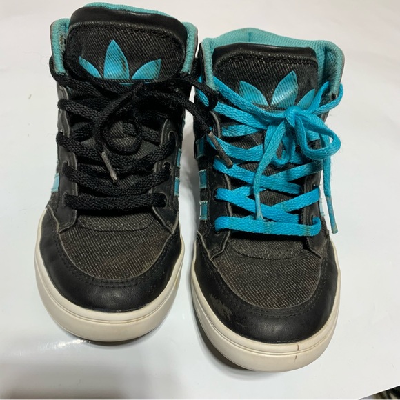 Adidas High Court Hi shoes black /blue size 12K - Picture 2 of 14